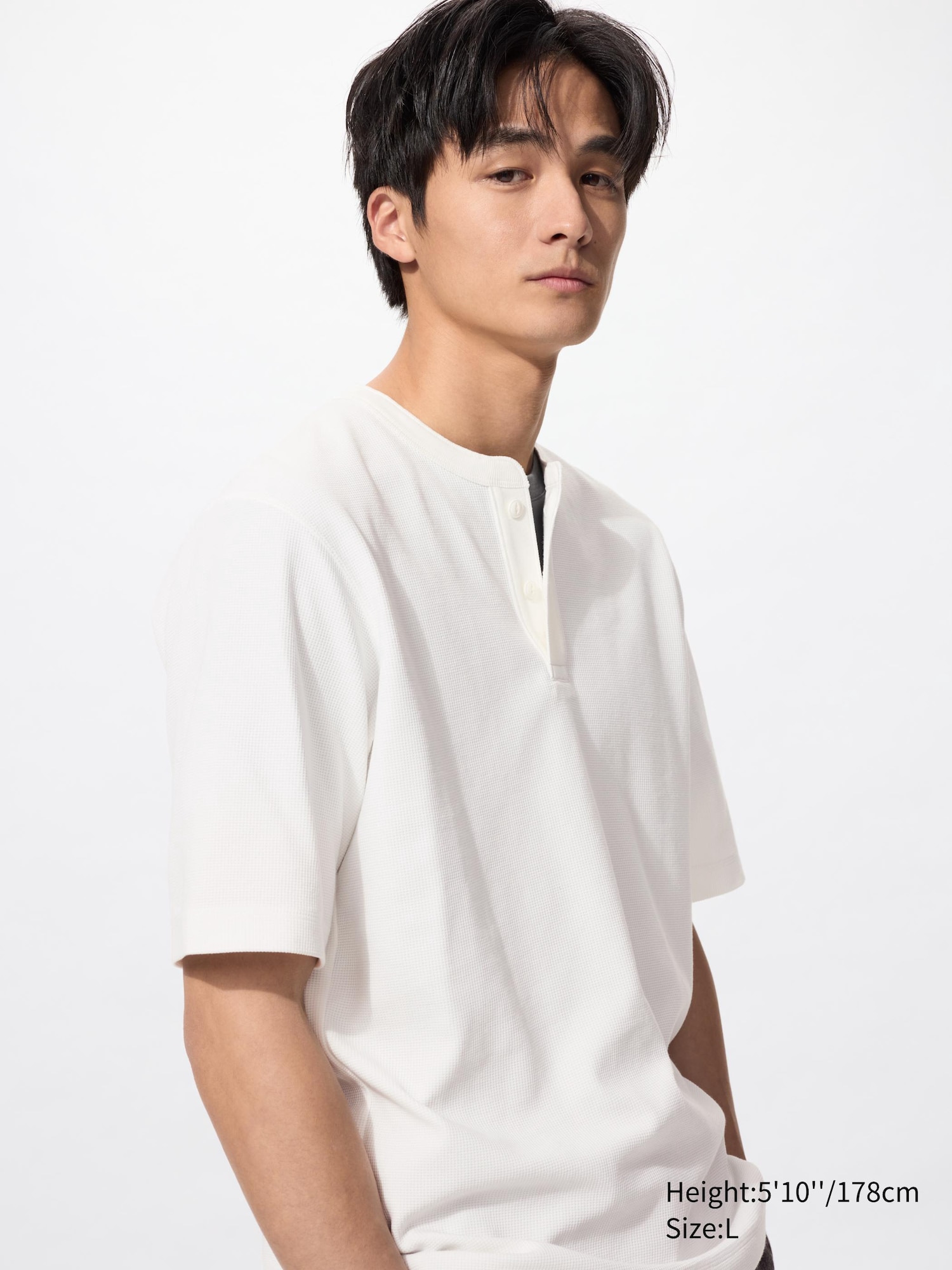 Dry Waffle Henley Neck T-Shirt