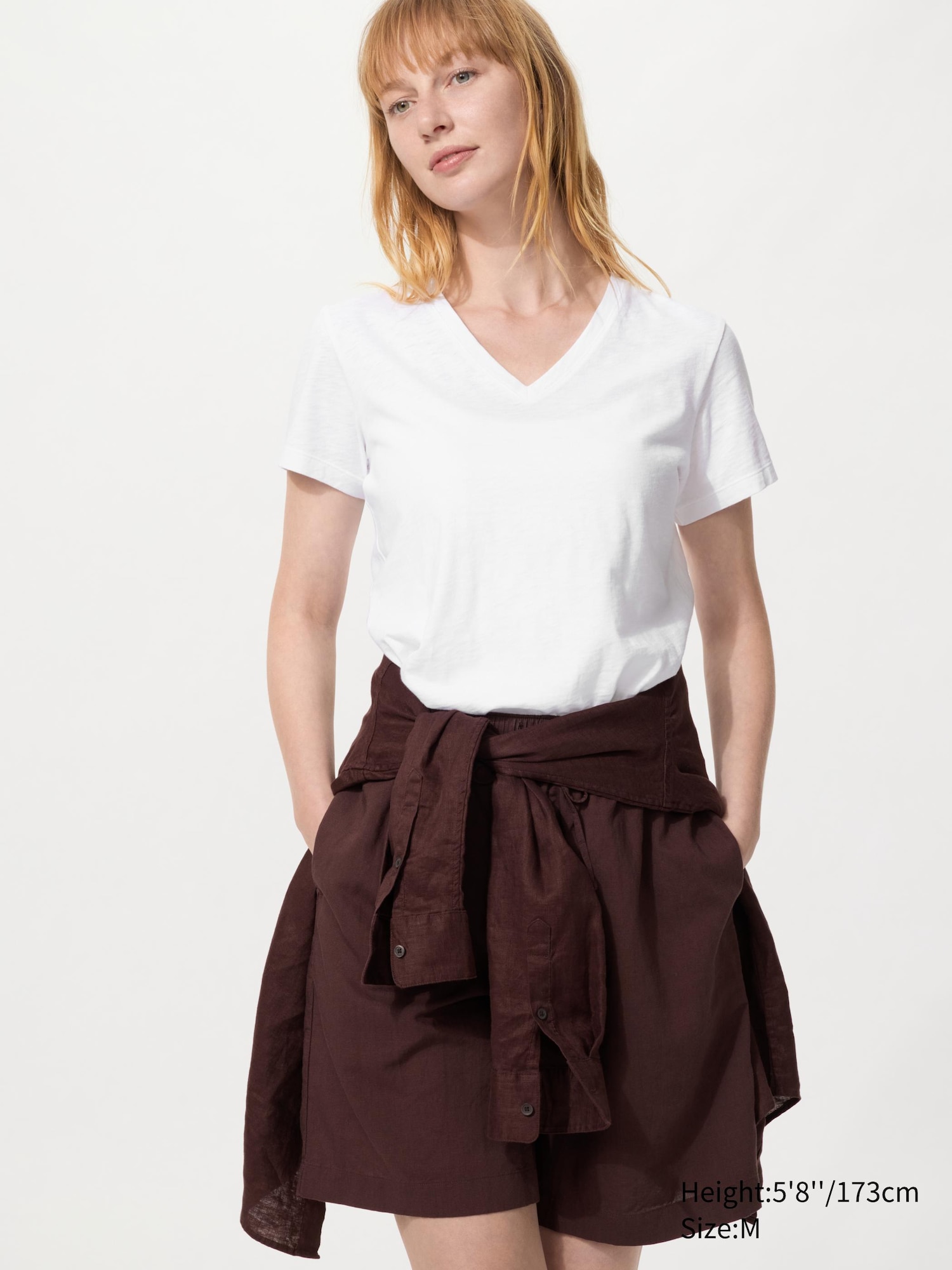 Slub Jersey V Neck T