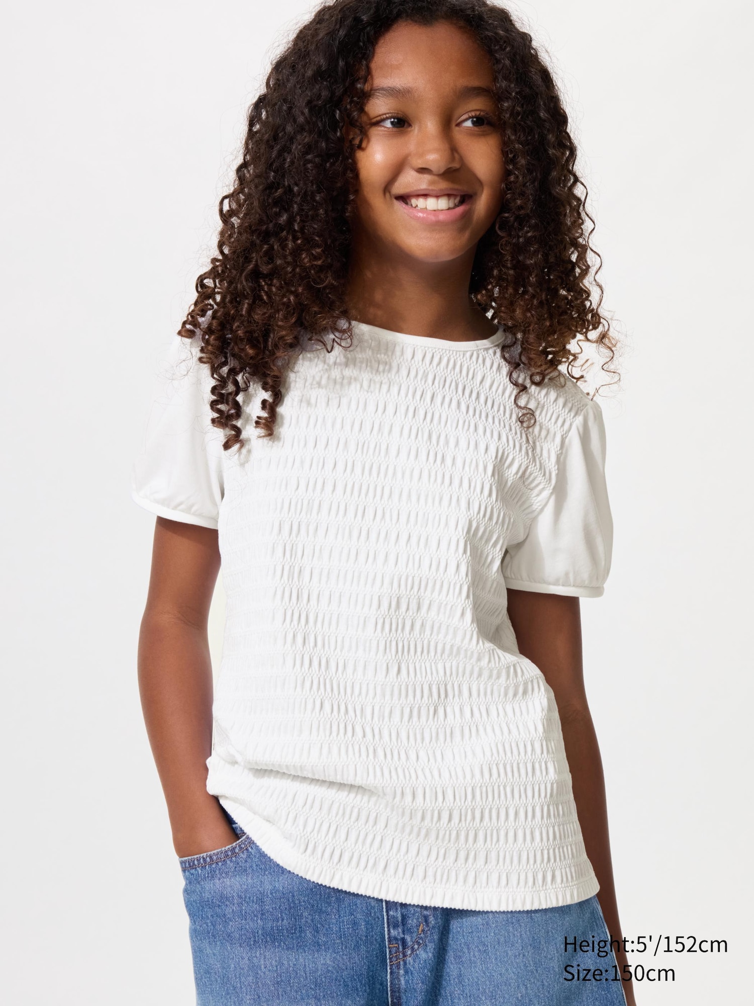GIRLS Puff Sleeve T-Shirt Shirring