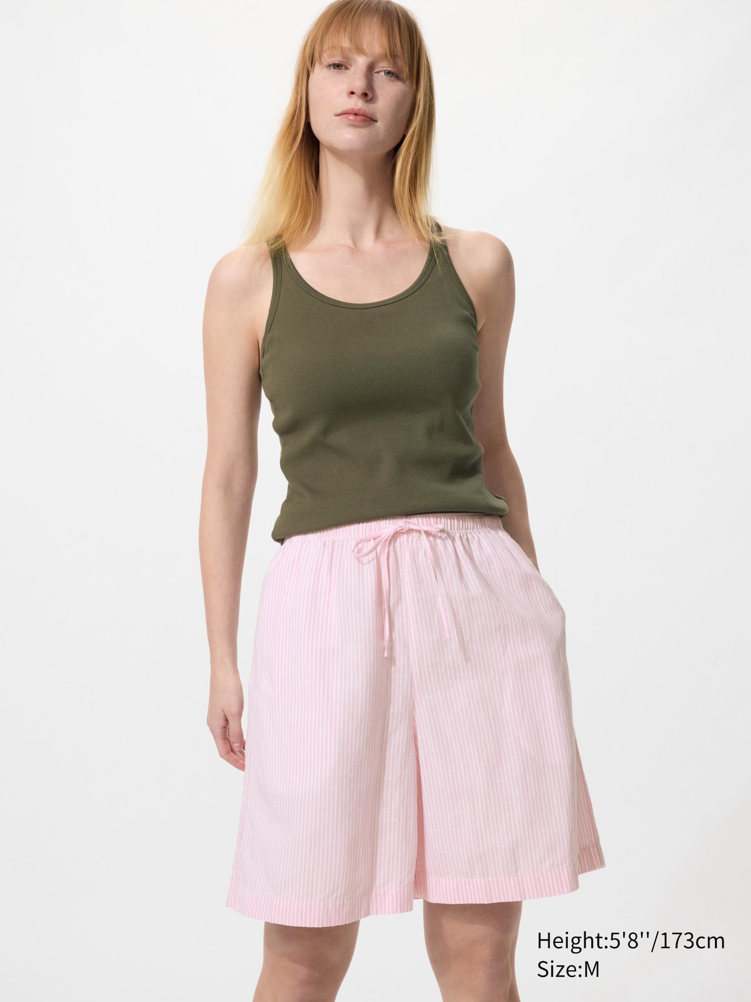 Linen Blend Easy Shorts Stripe