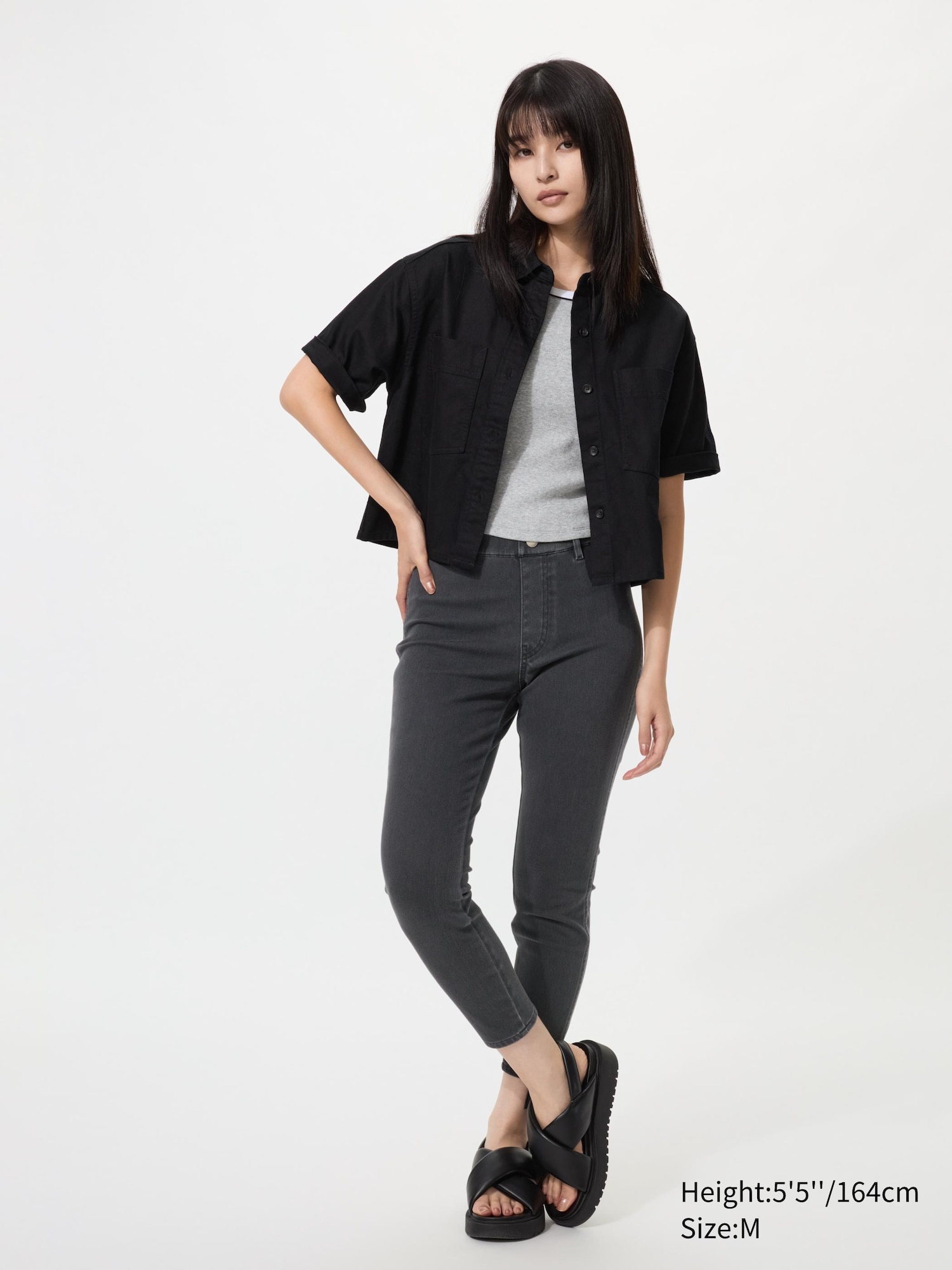 Ultra Stretch Cropped Denim Leggings Pants