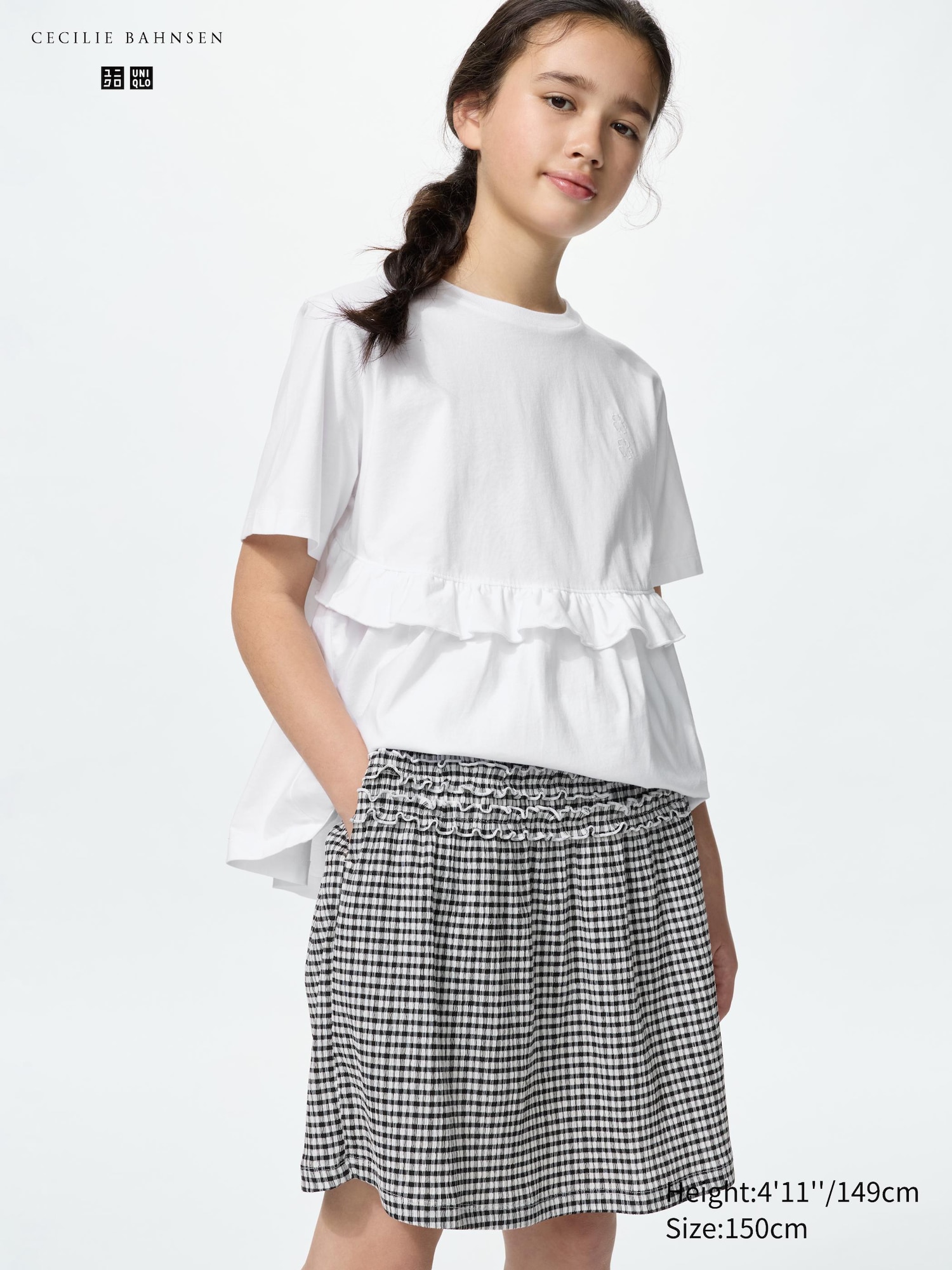 GIRLS Shirring Skort Checkered