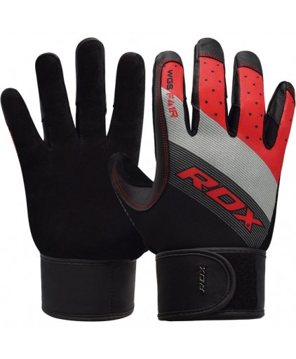 RDX F41 Full Finger Gym Gloves in Red